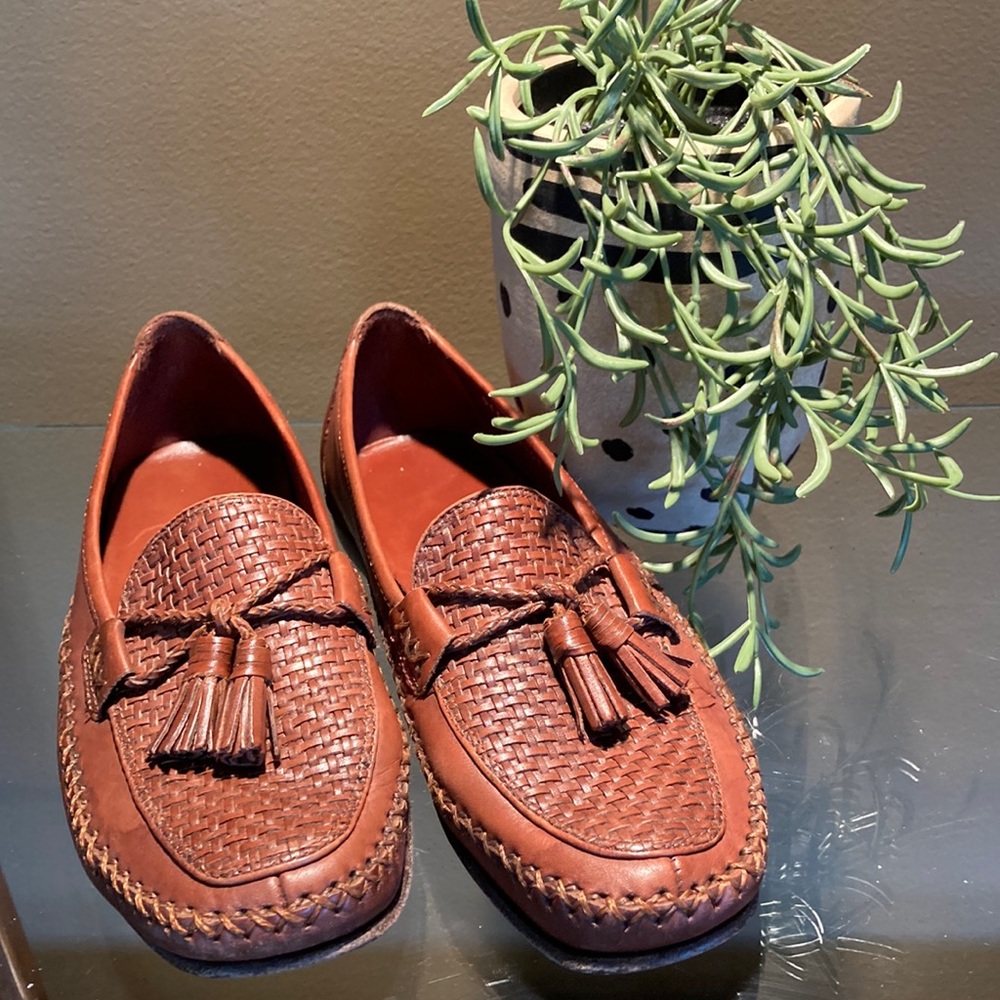 Womens Cole Haan Brown Tassel Leather Loafers Size 6